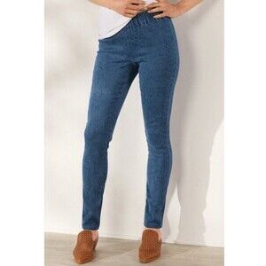 Soft Surroundings Women's Size Medium Floral Print Pull On Jeans Casual